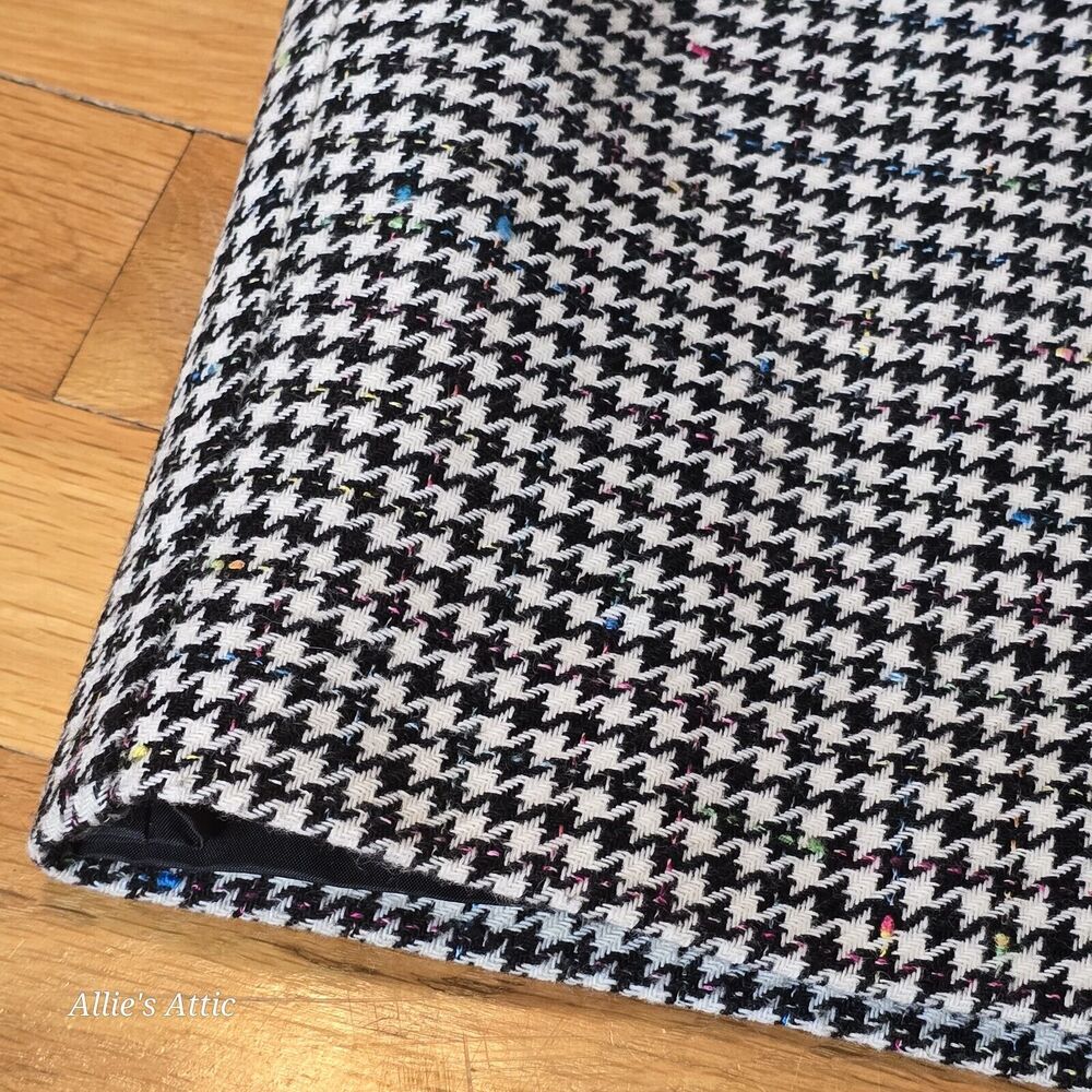 Black White Colorful Checkered Pencil Plaid Midi Skirt Norton McNaughton 8P - Picture 8 of 8